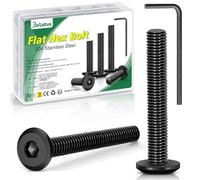 20 unidades M6 x 40 tornillos negros, Bolatus hexágono interior plano, tornillos de cabeza plana de acero inoxidable 304 con llave Allen para muebles, sillas de aparcamiento, aparatos eléctricos