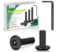 20 unidades M8 x 20 tornillos negros, Bolatus hexágono interior plano, tornillos de cabeza plana de acero inoxidable 304 con llave Allen para muebles, sillas de aparcamiento, aparatos eléctricos