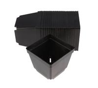 20 Unidades Maceta Cuadrada Plástica Para Suculentas Cactus Bonsái Negro