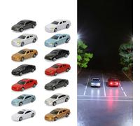 20 unidades modelo de coche, modelo de ferrocarril iluminado, escala 1:150, modelos de coches pintados para estacionamiento, paisaje, tren, diseño, diorama, modelo a escala N, coche, construcción,