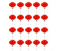 20 unidades para farolillos de papel de 28 x 22 cm, resistentes a la intemperie, luces de Año Nuevo chino para decoración con símbolo de la suerte para jardín, terraza, boda, fiesta, ambiente festivo