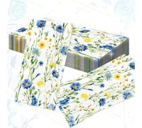 20 unidades servilletas azules flores silvestres con diseños de flores y mariposas para fiestas de té decoraciones para bodas baby shower despedidas de soltera y eventos