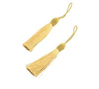 20 Unids 15.5 cm / 6 Pulgadas Silk Floss Marcador Borlas con 2 Pulgadas Cord Loop y Pequeño Nudo Chino para La Fabricación de Joyas, Recuerdo, Marcadores, Accesorio de Artesanía DIY (Champán)