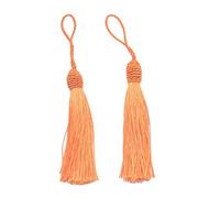 20 Unids 15.5 cm / 6 Pulgadas Silk Floss Marcador Borlas con 2 Pulgadas Cord Loop y Pequeño Nudo Chino Para La Fabricación de Joyas, Recuerdo, Marcadores, Accesorio de Artesanía DIY (Naranja)