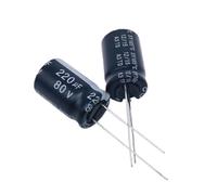 20 unids 220 UF 80 V 13X20mm alta frecuencia baja resistencia condensador electrolítico 80V220UF 220U