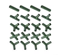 20 unids 5 tipos de conectores de marco de invernadero de 16 mm de plástico para juntas de estructura de jardín para tubos de metal de PVC, accesorios de construcción, soporte estable, resistente al