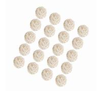 20 UNIDS Bolas de Ratán de Mimbre Jaula Artesanía Colorida Pet Bird Chew Toy Table Wedding Party Artesanía Decorativa Colgante DIY Accesorios(Blanco)