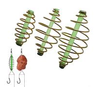 20 unids carpa pesca primavera alimentador pesca cebo jaula primavera señuelo en línea colgante M