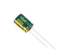 20 unids/lote 15UF alta frecuencia baja impedancia 400V 15UF condensador electrolítico de aluminio solamente
