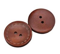 20 unids/lote 9mm-35mm Retro dos ojos y cuatro botones de madera botón redondo suéter mujer abrigo ropa Para Camisa(Brown,35mm 20pieces)