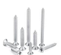 20 unids/lote M3/M4/M5 6/10/16/20/25/30/35/40/45/50/55/60mm tornillo 304 tornillos autorroscantes avellanados cruzados de acero inoxidable(10mm,M5)