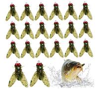 20 Unids Moscas De Pesca con Mosca Señuelos De Pesca Realistas Kit De Señuelos De Pesca con Mosca Señuelos De Pesca Amarillos Aroma De Camarón Accesorios De Pesca con Mosca Adecuados