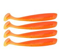 20 UNIDS Pesca Suave Se?uelo 7.5 cm / 2g De Pl¨¢Stico T Cola Cebo Artificial Gusano Swimbait para Bajo Trucha Leucomas Accesorio de Pesca[Naranja]