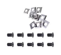 20 unids/set de cuchillas de corte de carburo de repuesto, insertos indexables cuadrados giratorios de 14x14x2mm con tornillos M6