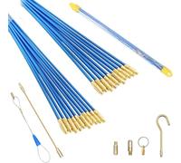 20 Varillas De Acceso Para Cables, Barra De Acoplamiento De Electricista, Kit De Entrada De Cable De Fibra De Vidrio, Espiral RetráCtil Con Muelle GuíA, Ayuda Para Tirar De Cables (33 cm)