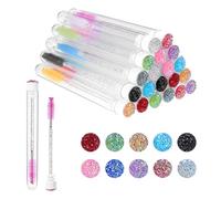 20 varitas desechables para rímel, juego de tubos de cepillo de pestañas de diamante, carretes de pestañas de maquillaje con tubo vacío, carretes para extensión de pestañas