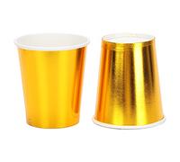20 vasos de papel, tazas de café desechables sin bultos, tazas de café compostables, tazas de zumo para fiestas (dorado)