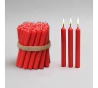 20 velas rojas de 4.5 pulgadas, 100 % naturales Baumkerzen Christingle Chime pirámide para árbol de Navidad, sin humo, sin goteo, llama dorada, hogar, palito de cena, kosher, sin perfume, velas de