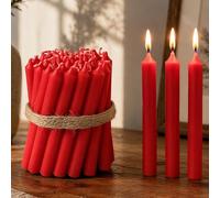 20 velas rojas de 4.5 pulgadas, 100 % naturales Baumkerzen Christingle Chime pirámide para árbol de Navidad, sin humo, sin goteo, llama dorada, hogar, palito de cena, kosher, sin perfume, velas de
