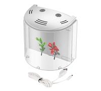 20 x 14 x 21 cm, kit de iniciación de acuario, peceras de escritorio con filtro de agua, bomba de luz de agua simulada, funda transparente para agua dulce marina para decoración del hogar