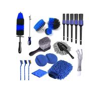 20 x Car Cleaning Set, Car Care Sets with Rim Brush, Detailing Brush, Wash Mitt, Microfibre Cloths, Wire Brush, Polishing Sponge for Interior and Exte