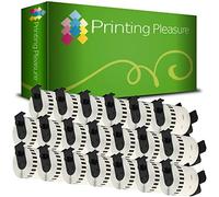 20 x DK44605 Etiquetas continuas Removibles compatibles con Brother P-Touch QL-500 QL-500BW QL-550 QL-570 QL-700 QL-720NW QL-800 QL-810W QL-1050 QL-1060N QL-1100 QL-1110NWB | 62mm x 30.48m | Amarillo