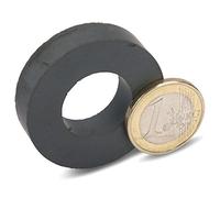 20 x Imán de anillo de ferrita Ø 40 mm x 20 mm x 10 mm Y35 - contiene 2,0 kg - 20 piezas - Imanes de cerámica