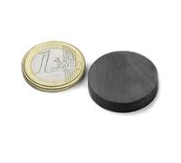 20 x Imán de disco de ferrita Imán cerámico redondo Ø 25,0 mm x 5,0 mm Y30 - sostiene 900 g - 20 piezas