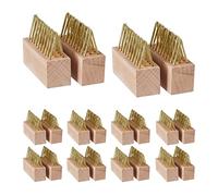 20 x Limpia Juntas Cepillos Acero de Recambio, Madera-Acero, Marrón Natural, 7,5 x 10 x 3,5 cm