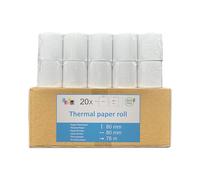 20 x Papel Blanco Térmico de Recibo 80 x 80 mm sin BPA