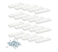 20 x separadores del Suelo/Almohadillas para Muebles/Patas para Muebles para atornillar | sossai® MG2 | Color: Blanco | Tamaño: 50x14x5 mm | Incl. Tornillo
