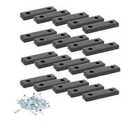 20 x separadores del Suelo/Almohadillas para Muebles/Patas para Muebles para atornillar | sossai® MG2 | Color: Negro | Tamaño: 50x14x5 mm | Incl. Tornillo