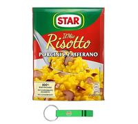 20 x Star Il Mio Risotto Funghi Porcini e Zafferano - Arroz cremoso con setas porcini y azafrán, 100% italiano, 175 g + llavero Beni Culinari gratis