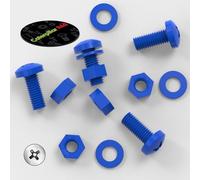 20 x Tornillo de cabeza troncónica Polipropileno Azules (PP), Pernos Tornillos y Tuercas de Plástico, M8 x 20mm, arandelas,