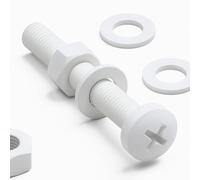 20 x Tornillo de cabeza troncónica Polipropileno Blancos (PP), Pernos Tornillos y Tuercas de Plástico, M8 x 60mm