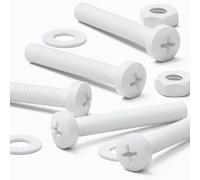 20 x Tornillo de cabeza troncónica Polipropileno Blancos (PP), Pernos Tornillos y Tuercas de Plástico, M3 x 20mm, arandelas