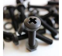 20 x Tornillo de cabeza troncónica Polipropileno Negros (PP), Acrílico, Pernos Tornillos y Tuercas de Plástico, M8 x 40mm, arandelas, resistente al agua, anticorrosivo