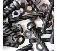 20 x Tornillo de cabeza troncónica Polipropileno Negros (PP), Pernos Tornillos y Tuercas de Plástico, M6 x 60mm, arandelas