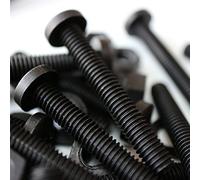 20 x Tornillo de cabeza troncónica Polipropileno Negros (PP), Pernos Tornillos y Tuercas de Plástico, M6 x 40mm, arandelas