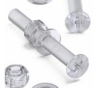 20 x tornillos avellanados de cruz en acrílico/PC transparente con tuercas y arandelas, M5 x 40 mm