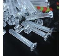 20 x tuercas y tornillos avellanados con agujero transversal, Plástico Acrílico transparente, M6 x 40mm - Tornillos de Plástico Acrílico, transparente tornillos de cabeza plana