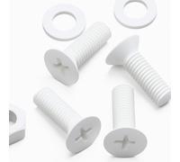 20 x tuercas y tornillos avellanados con agujero transversal Polipropileno Blancos (PP), Acrílico, Pernos Tornillos y Tuercas de Plástico, M8 x 20mm, anticorrosivo