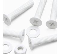 20 x tuercas y tornillos avellanados con agujero transversal Polipropileno Blancos (PP), Acrílico, Pernos Tornillos y Tuercas de Plástico, M4 x 20mm, anticorrosivo