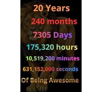 20 Years of Being Awesome: Great for Awesome 20th happy Birthday. Birthday Notebook for Man & Woman. Beautiful Birthday Gift