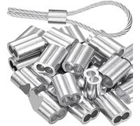 200-10 Uds. Anillo de engarzado de Cable de doble orificio hebilla de aluminio de 8 formas abrazaderas de Cable de acero accesorios de Hardware fijo Para Cable De Acero(M3x20PCS)