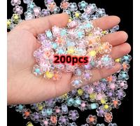 200/100 piezas de cuentas de flores acrílicas surtidos para regalos de San Valentín, ideales para la de joyas - para pulseras, aretes y collares