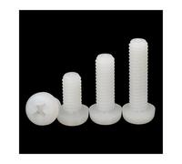 200-1000 unids/bolsa M2 M2.5 M3 M4 M5 negro blanco Nylon aislamiento plástico Phillips Cruz empotrada redonda tornillo de cabeza plana(White,M2.5X8 1000pcs)