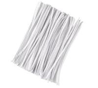 200/300/500 Uds. Tallos de chenilla tira hilo alambre tela fieltro Multicolor suministros hechos a mano DIY Para Artesanales(White,200 pcs)