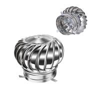 200 300mm Ventilación De Tapa De Turbina Giratoria De Viento, Ventilador De Turbina De Techo, Sombrero Extractor Humos Redonda De Acero Inoxidable 304(200mm/7.87in)