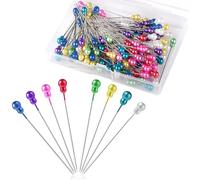 200 Alfileres con Cabeza, Alfileres de Colores de 56 mm, Alfileres de Costura de Acero Inoxidable para Tela, Fabricación de Tarjetas con Lata, para Manualidades, Costura, Dobladillos, Manualidades, Co